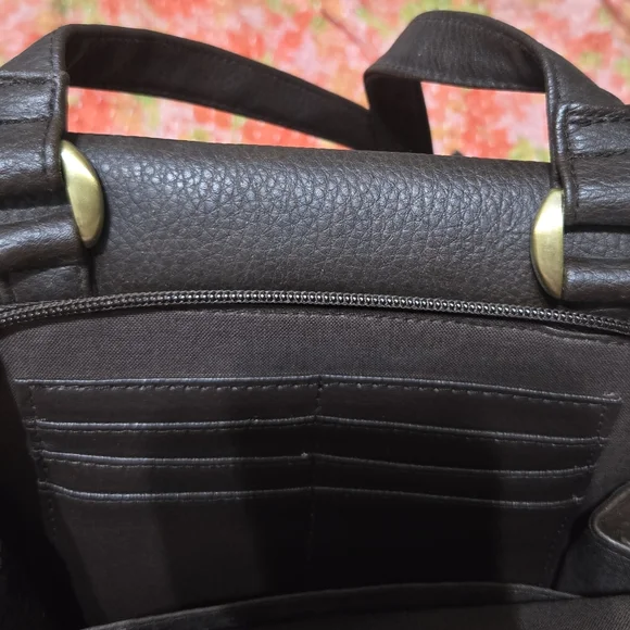 Vintage 2008 Fossil Brown Vinyl Crossbody Purse - Picture 11 of 15